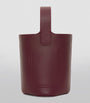 LOEWE Burgundy Mini Leather Pebble Bucket Bag
