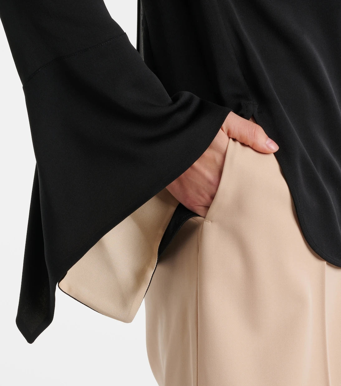 Max Mara - Pio high-rise silk charmeuse blouse