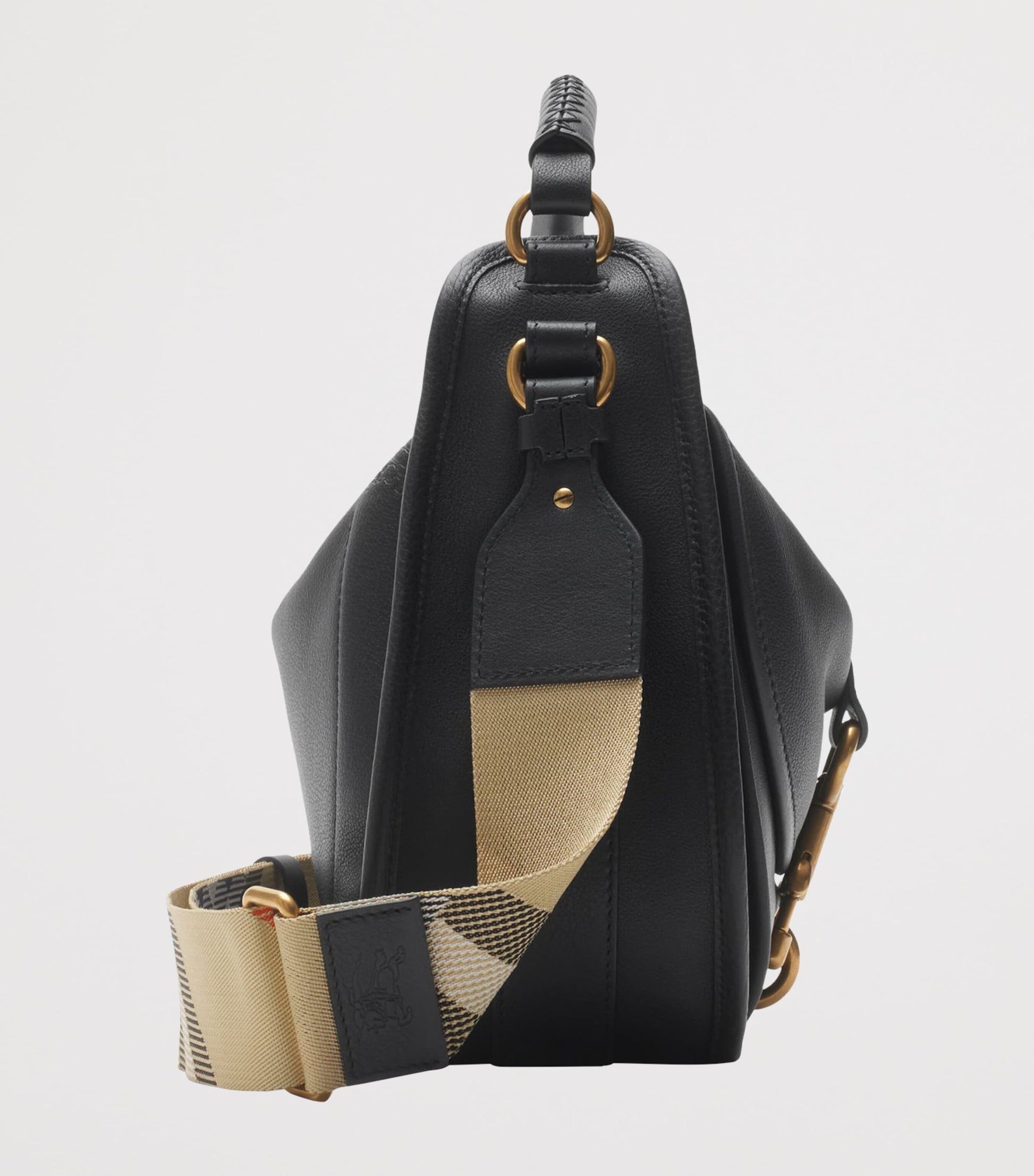 Burberry Small Calf Leather B Clip Messenger Bag