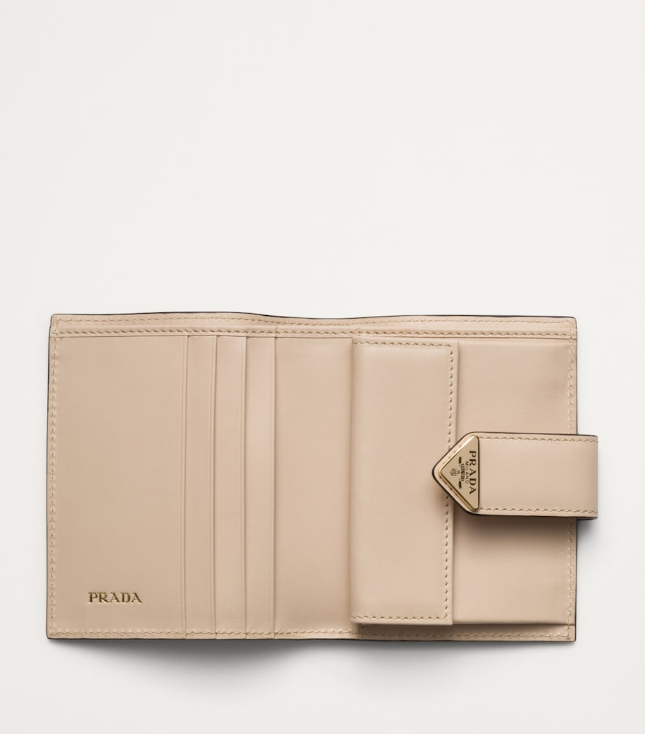 Prada Neutral Saffiano Leather Bifold Wallet
