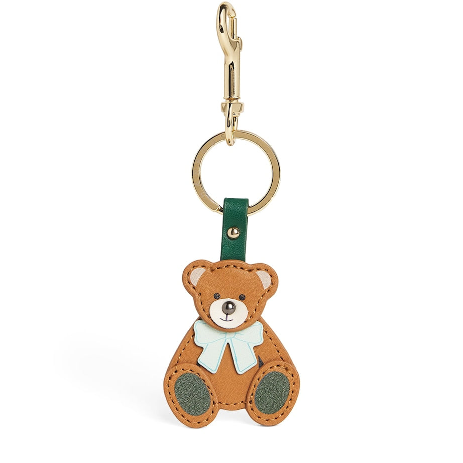 Multi Leather Keyring Harrods Bear