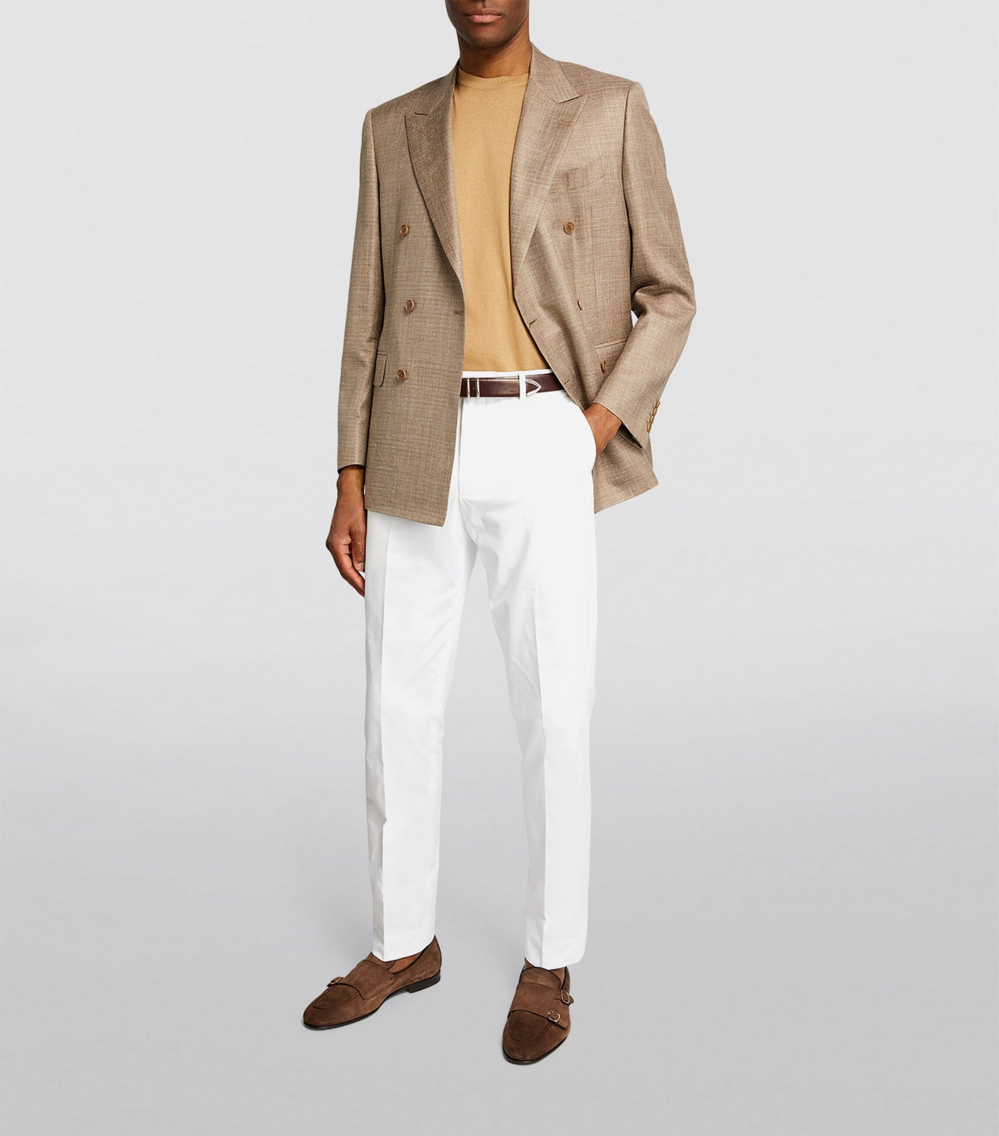 Cotton-Blend Straight Chinos
