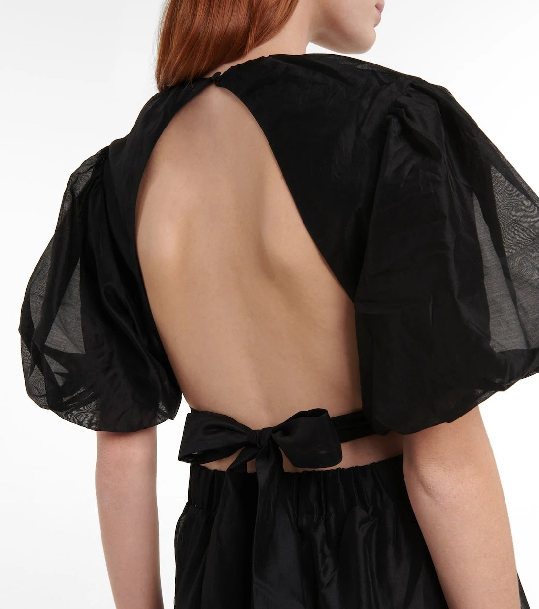 SIR - Puff-sleeve cotton and silk minidress