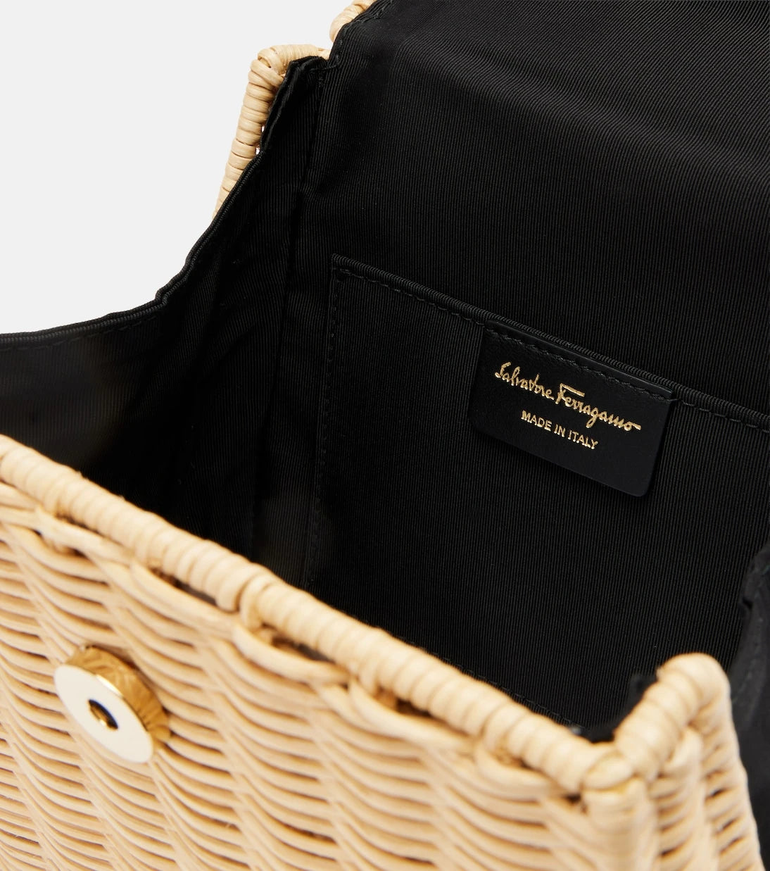 Ferragamo - Small wicker top-handle bag
