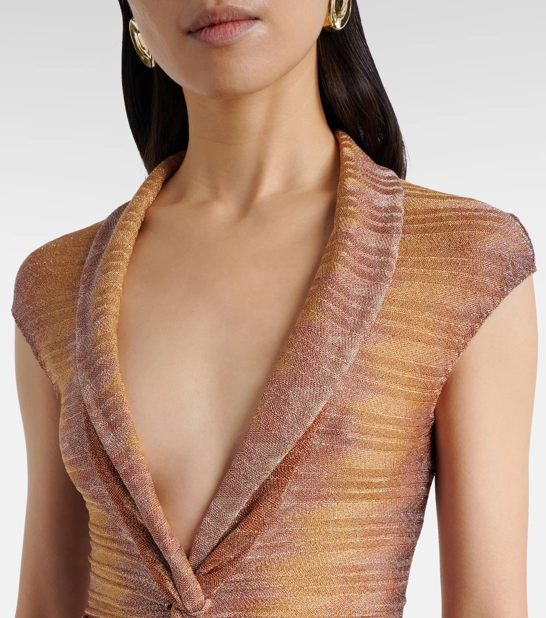 Missoni - Gathered asymmetric lamé maxi dress