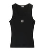 Black Embroidered Anagram Tank Top