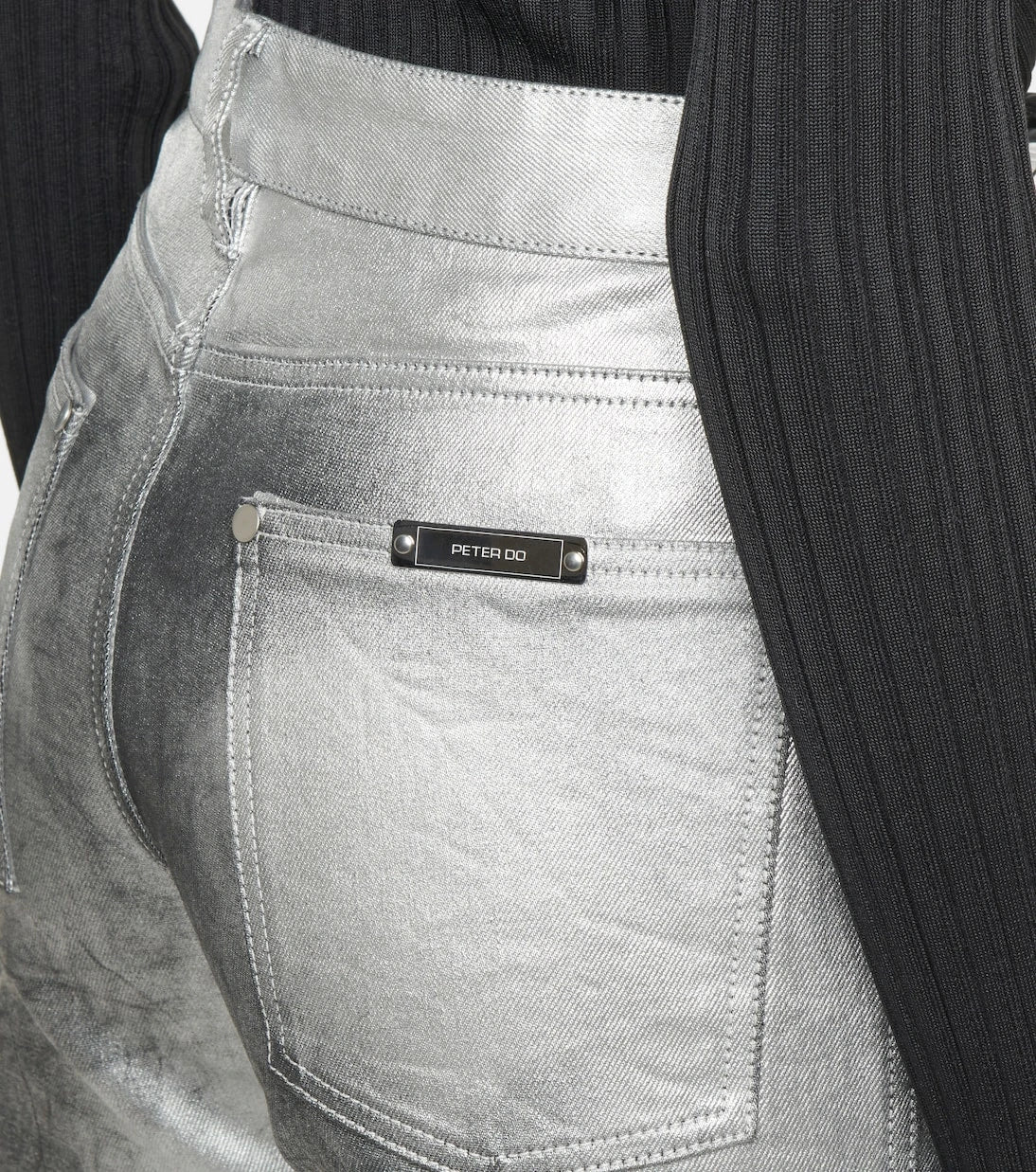 Peter Do - Metallic mid-rise straight jeans
