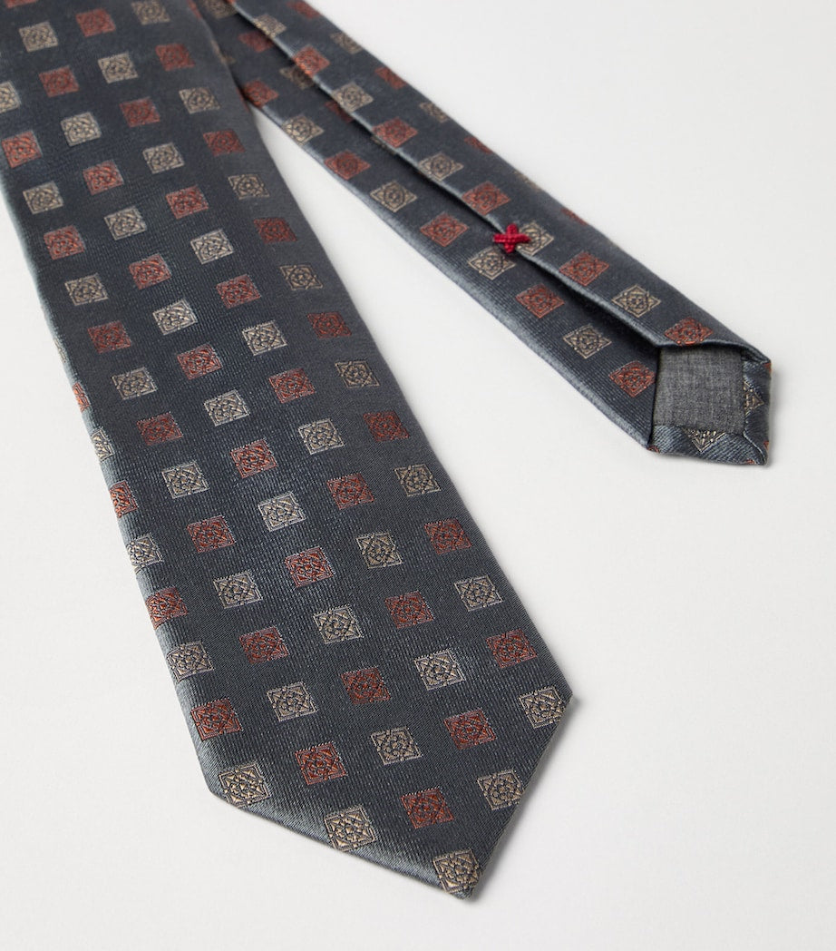 Brunello Cucinelli Silk Square Pattern Tie