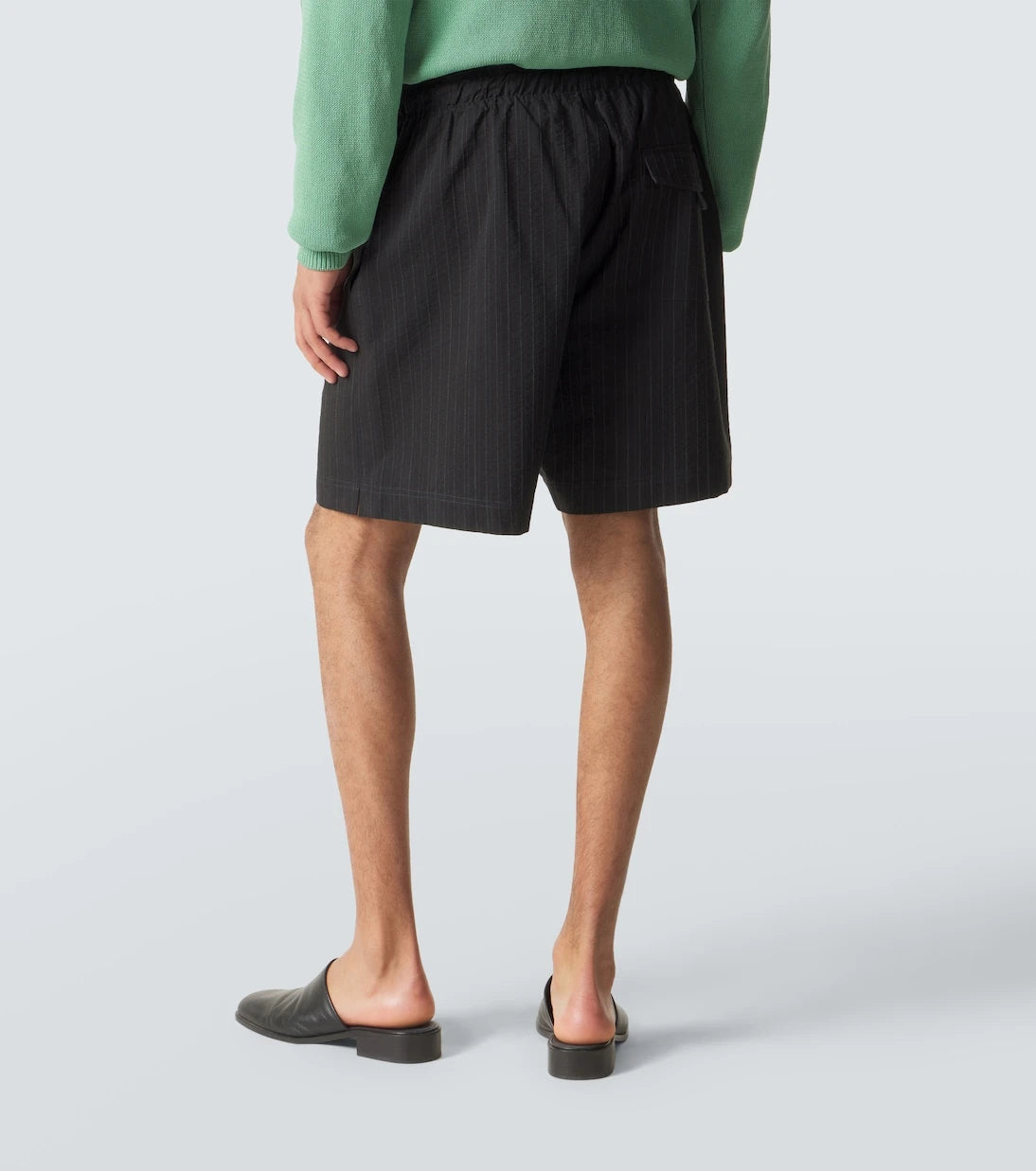 Studio Nicholson - Starboard striped cotton and wool shorts