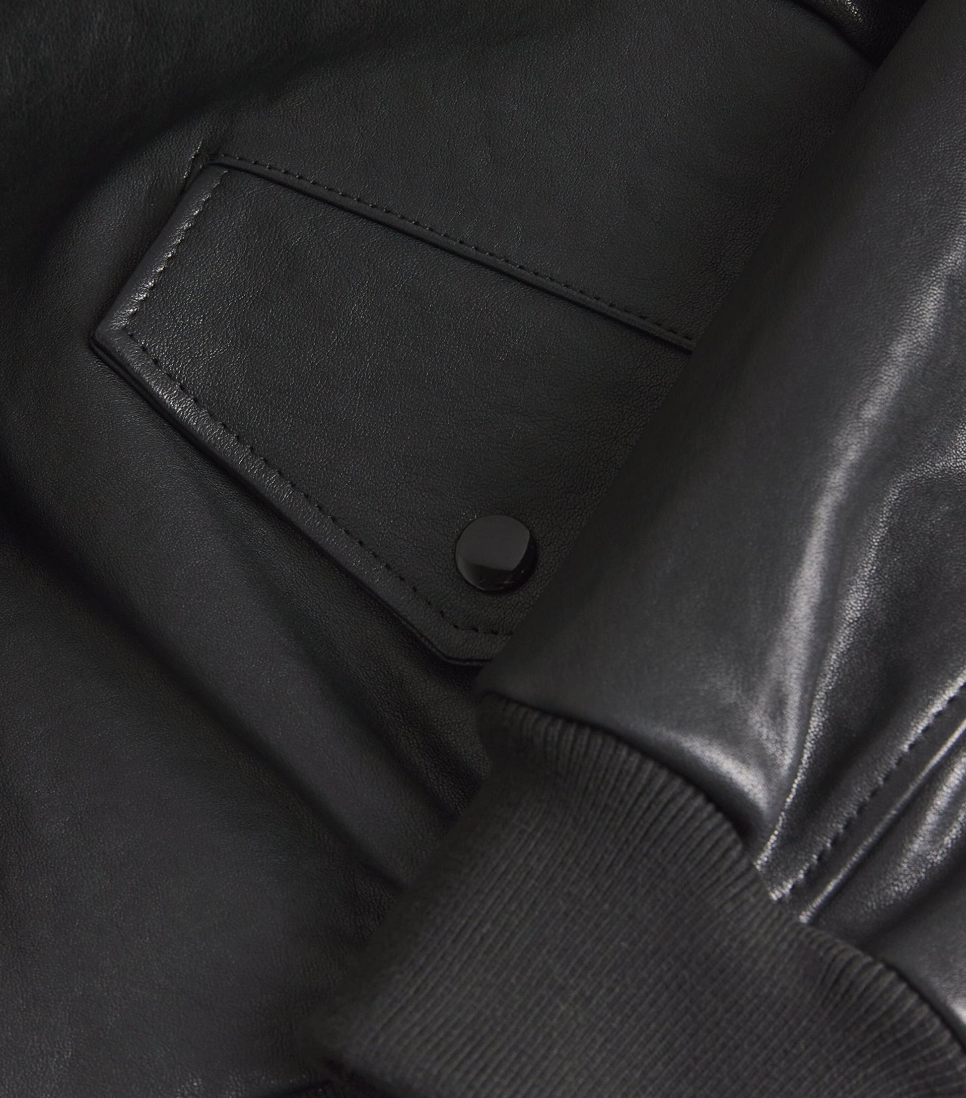 Black The Leather Harrington Bomber Jacket