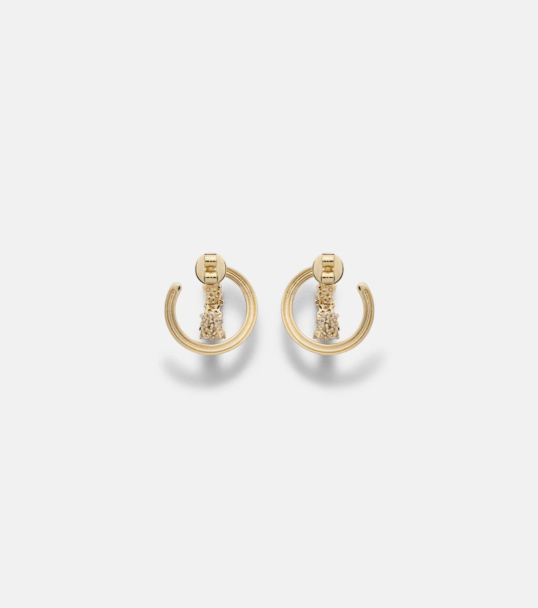 Ananya - Scatter Double 18kt gold earrings with diamonds