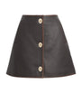 Claudie Pierlot Brown Leather Turn-Lock Mini Skirt