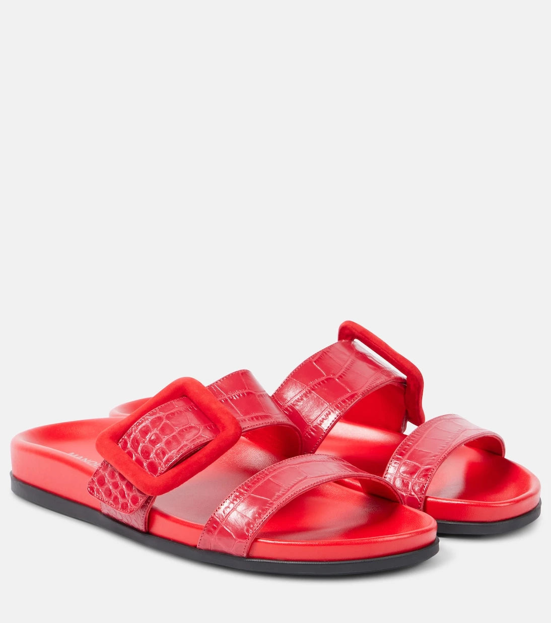 Manolo Blahnik - Mayfu croc-effect leather sandals