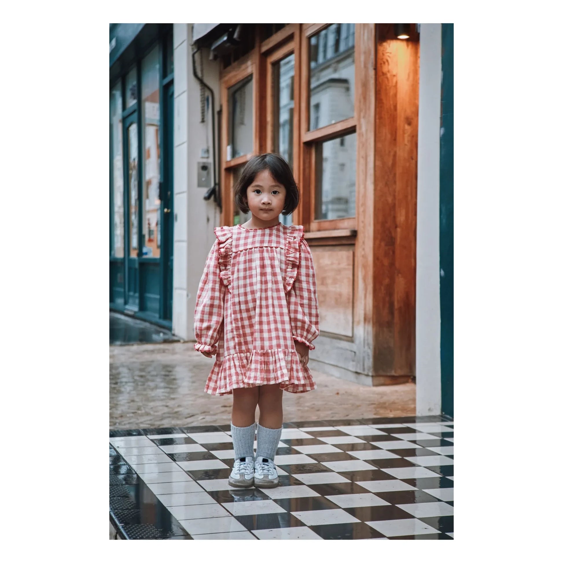Emile et Ida - Gingham Ruffle Dress | Pink