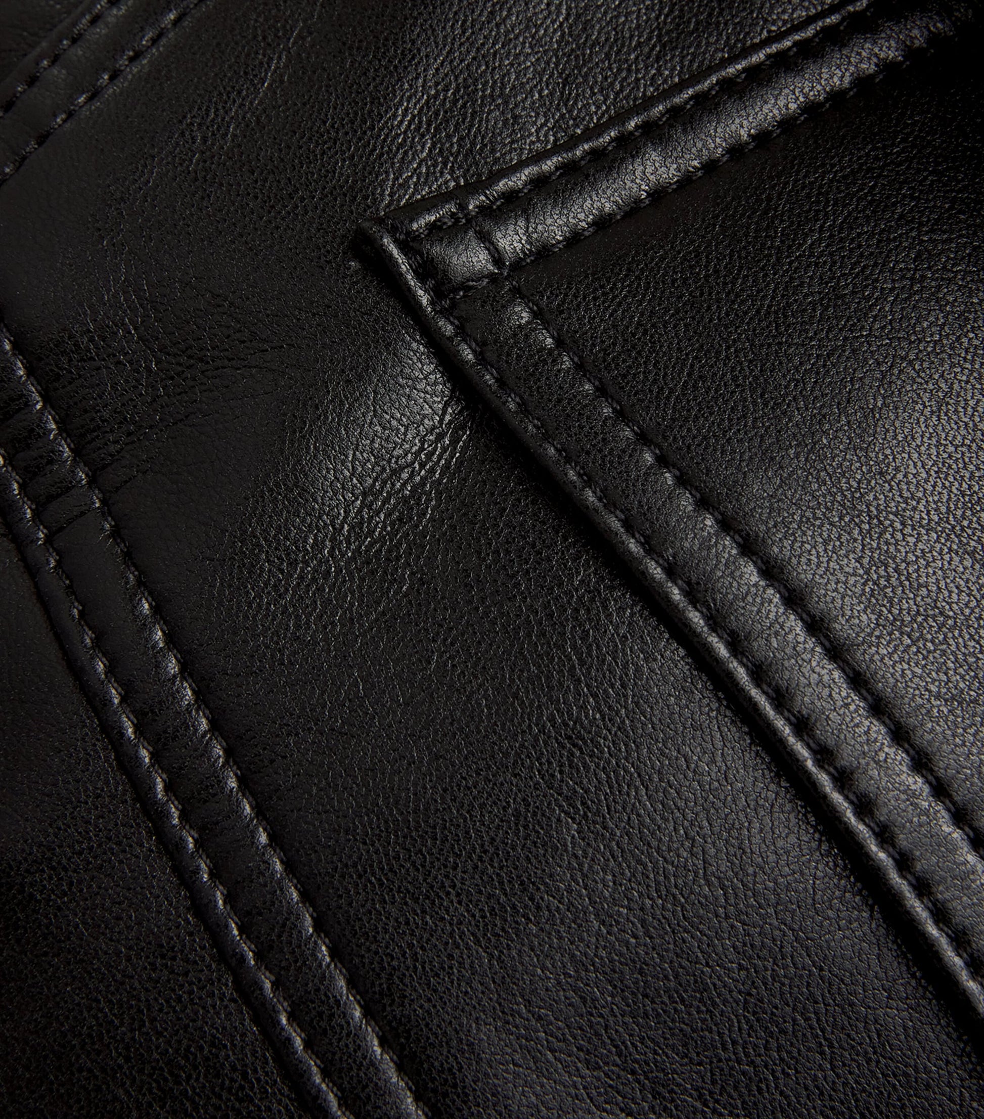 AGOLDE Black Leather-Blend Ren Jeans