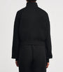 ÉTERNE Black Cropped Cotton-Blend Half-Zip Sweatshirt
