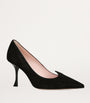 Roger Vivier Black Suede I Love Vivier Pumps 85