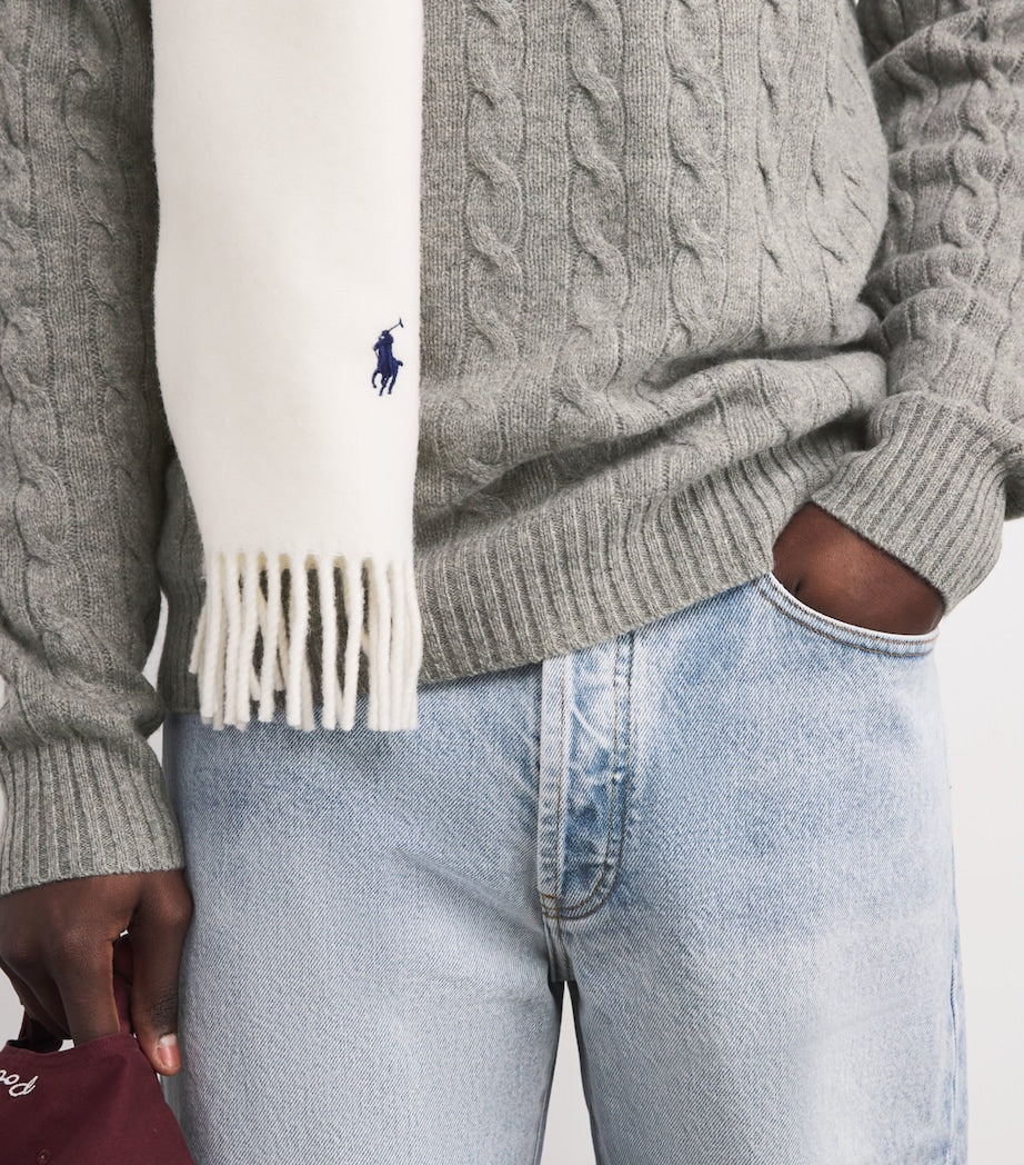 Polo Ralph Lauren Grey Wool-Cashmere Quarter-Zip Sweater