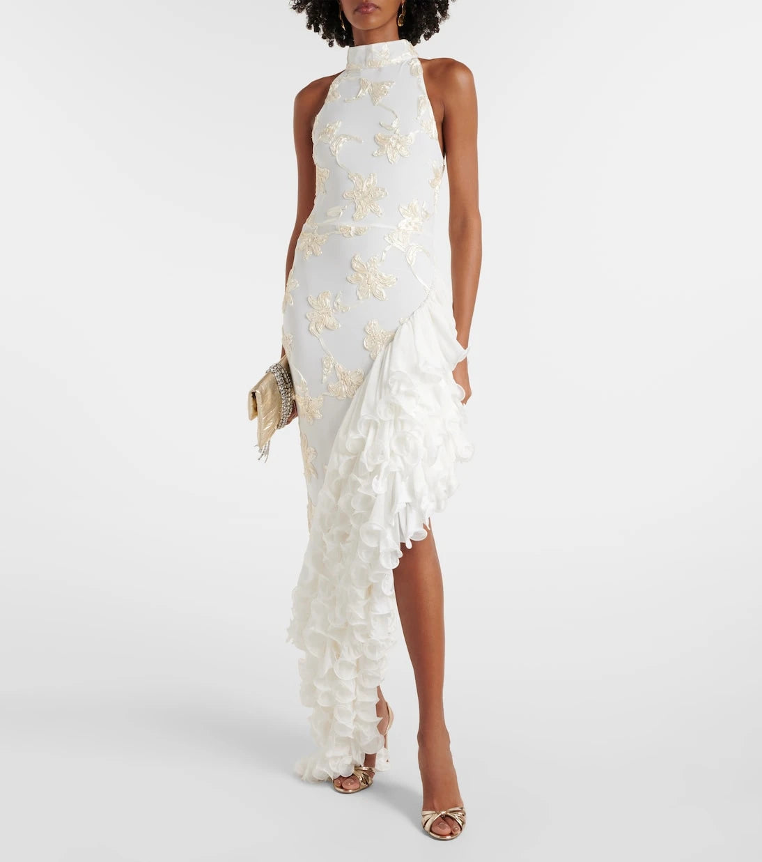 Rotate - Bridal floral-appliqué maxi dress