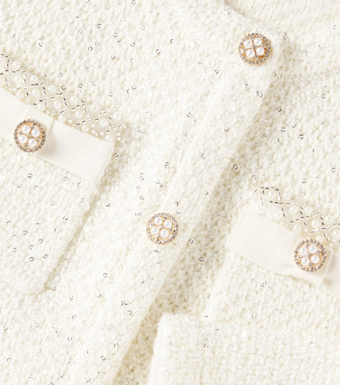 Self-Portrait Kids - Sequined cotton-blend cardigan