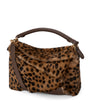 Small Shearling Puzzle Edge Top-Handle Bag