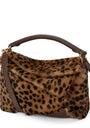 Small Shearling Puzzle Edge Top-Handle Bag