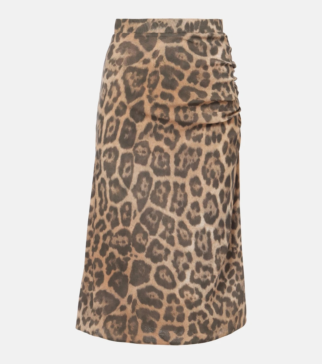 Stella McCartney - Leopard-printed ruched midi skirt