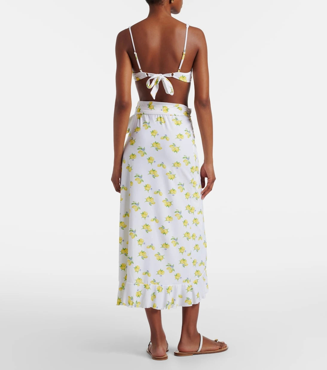 Melissa Odabash - Printed ruffled wrap skirt