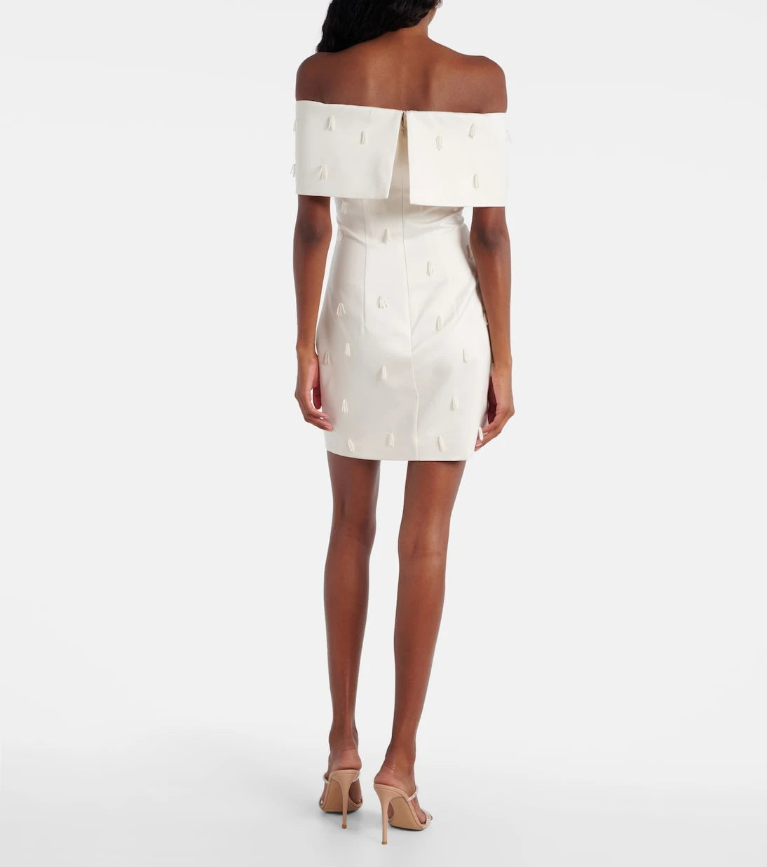 Rotate - Beaded off-shoulder satin minidress
