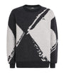 J Lindeberg Black Wool-Blend Jacquard Jaxton Sweater