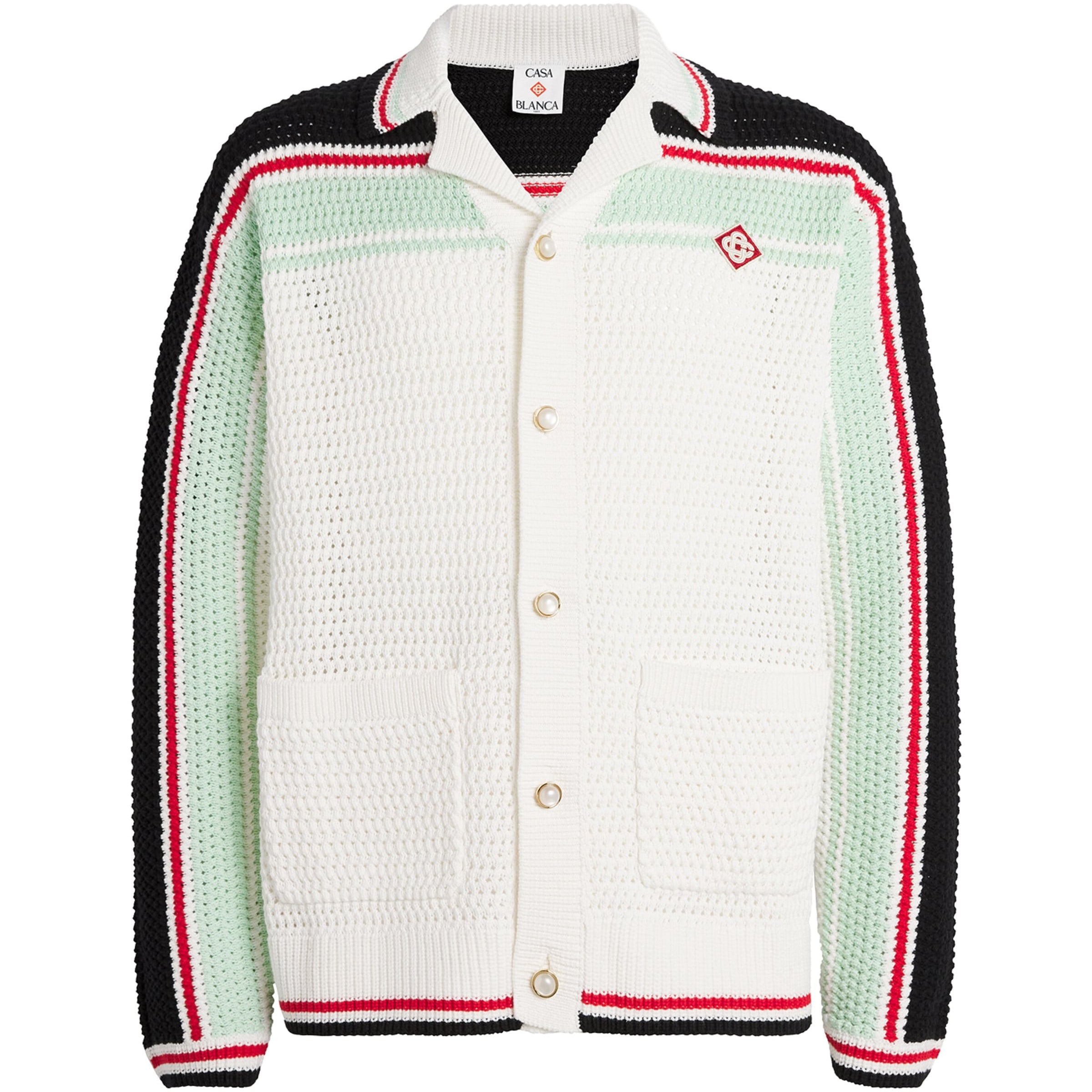 Casablanca Black Cotton Crochet Tennis Overshirt