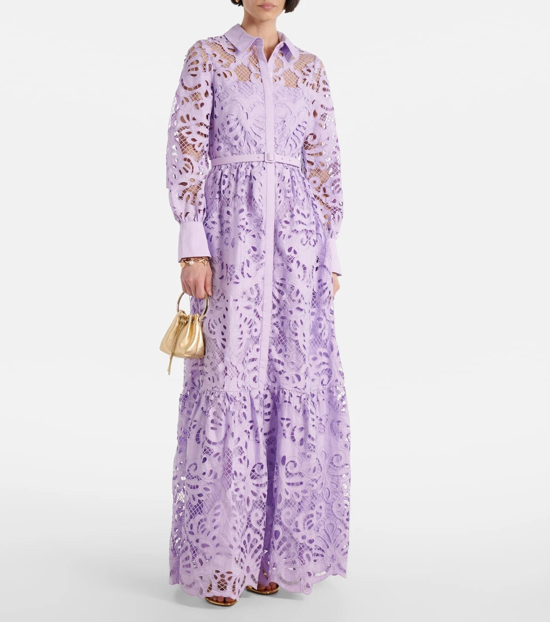 Self-Portrait - Cotton lace maxi dress