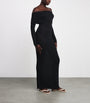 Skims Black Sheer Modal Off-The-Shoulder Maxi Dress