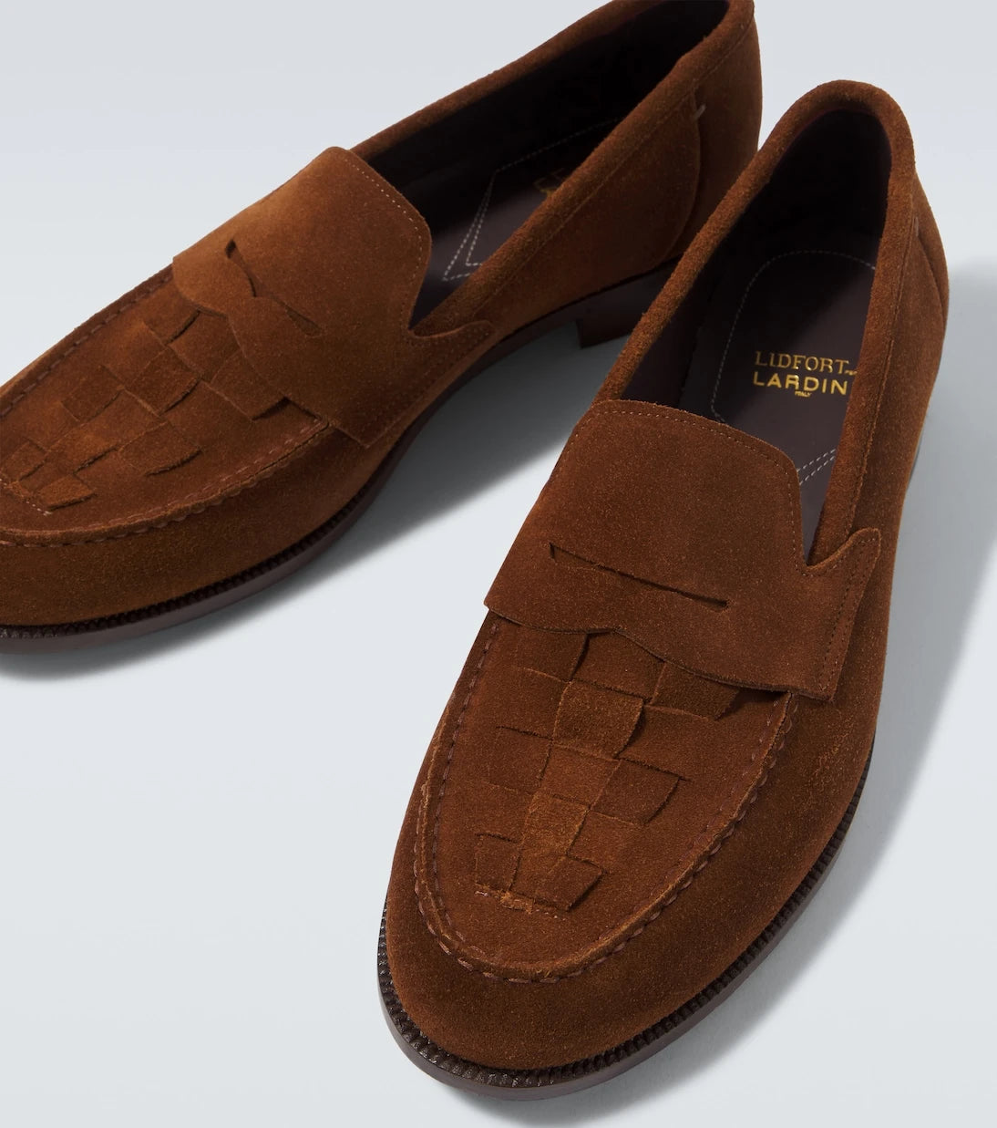 Lardini - Woven suede penny loafers