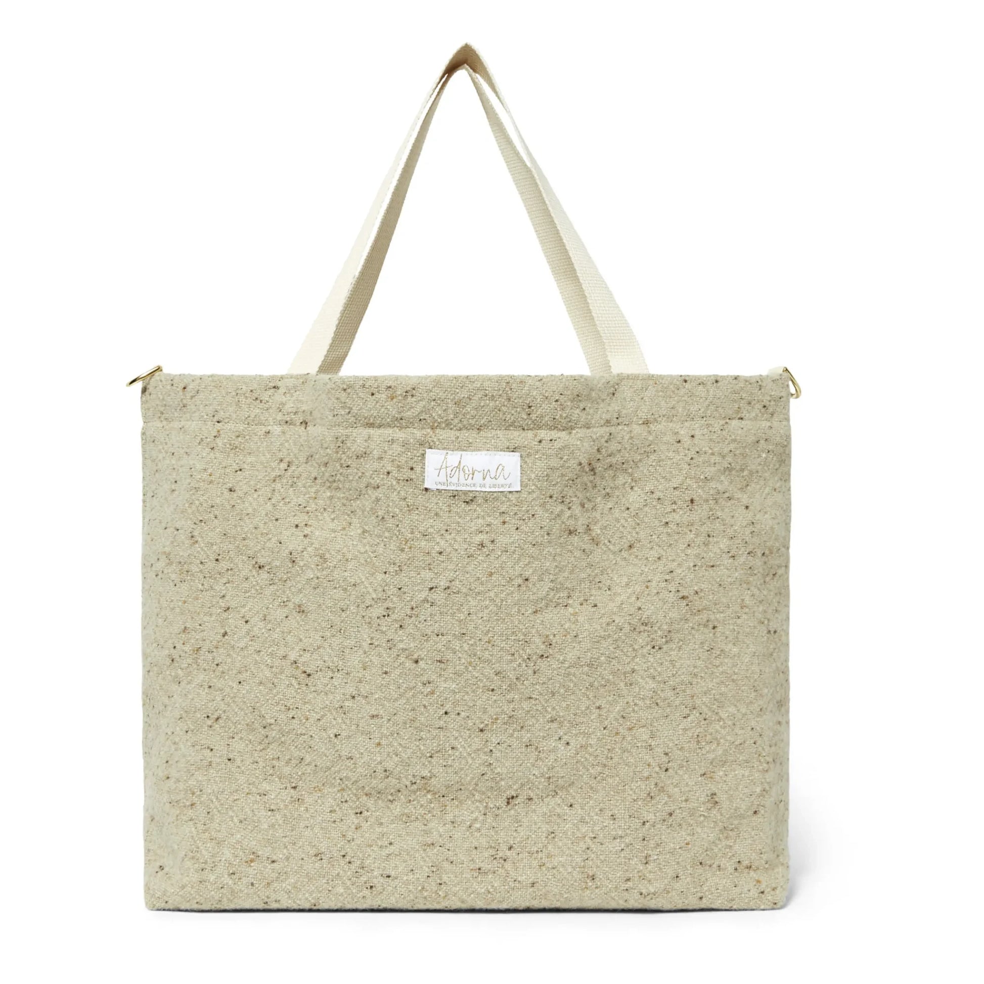 Adorna - Anna Wool and Linen Changing Bag | Heather beige