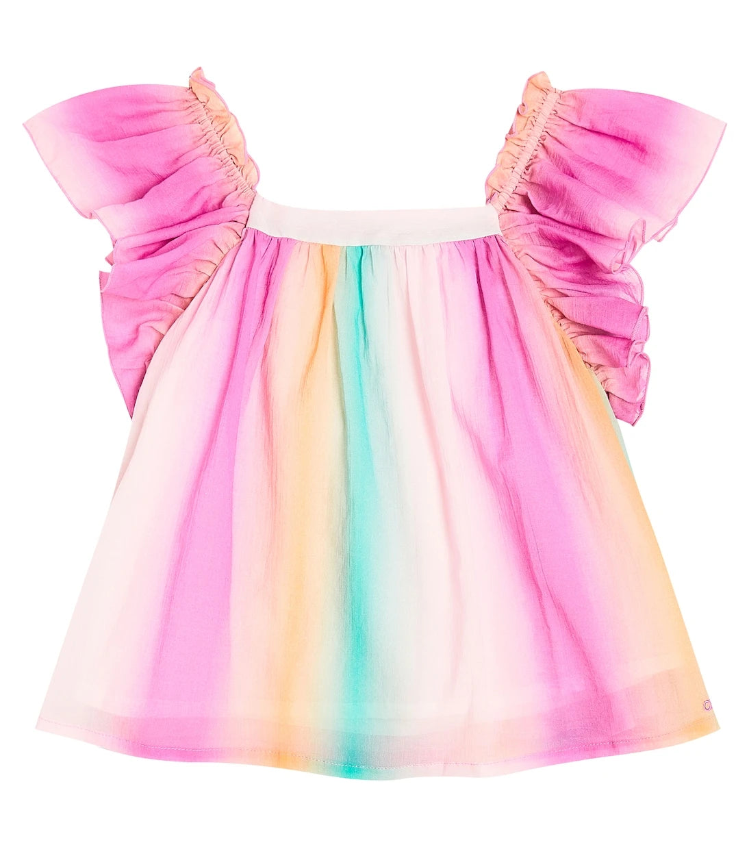Chloé Kids - بلوزة قطنية مكشكشة