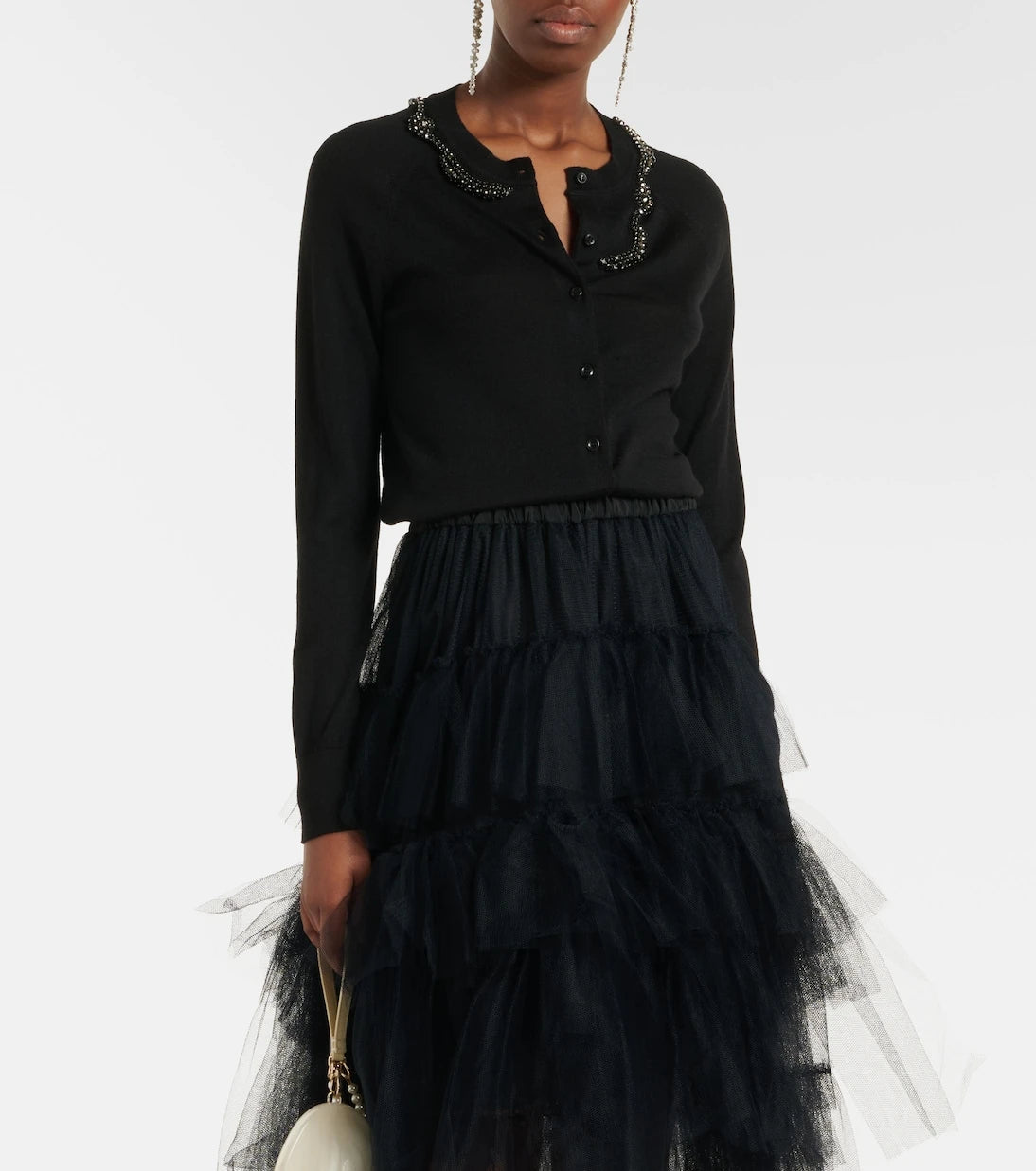 Simone Rocha - Embellished wool and silk cardigan
