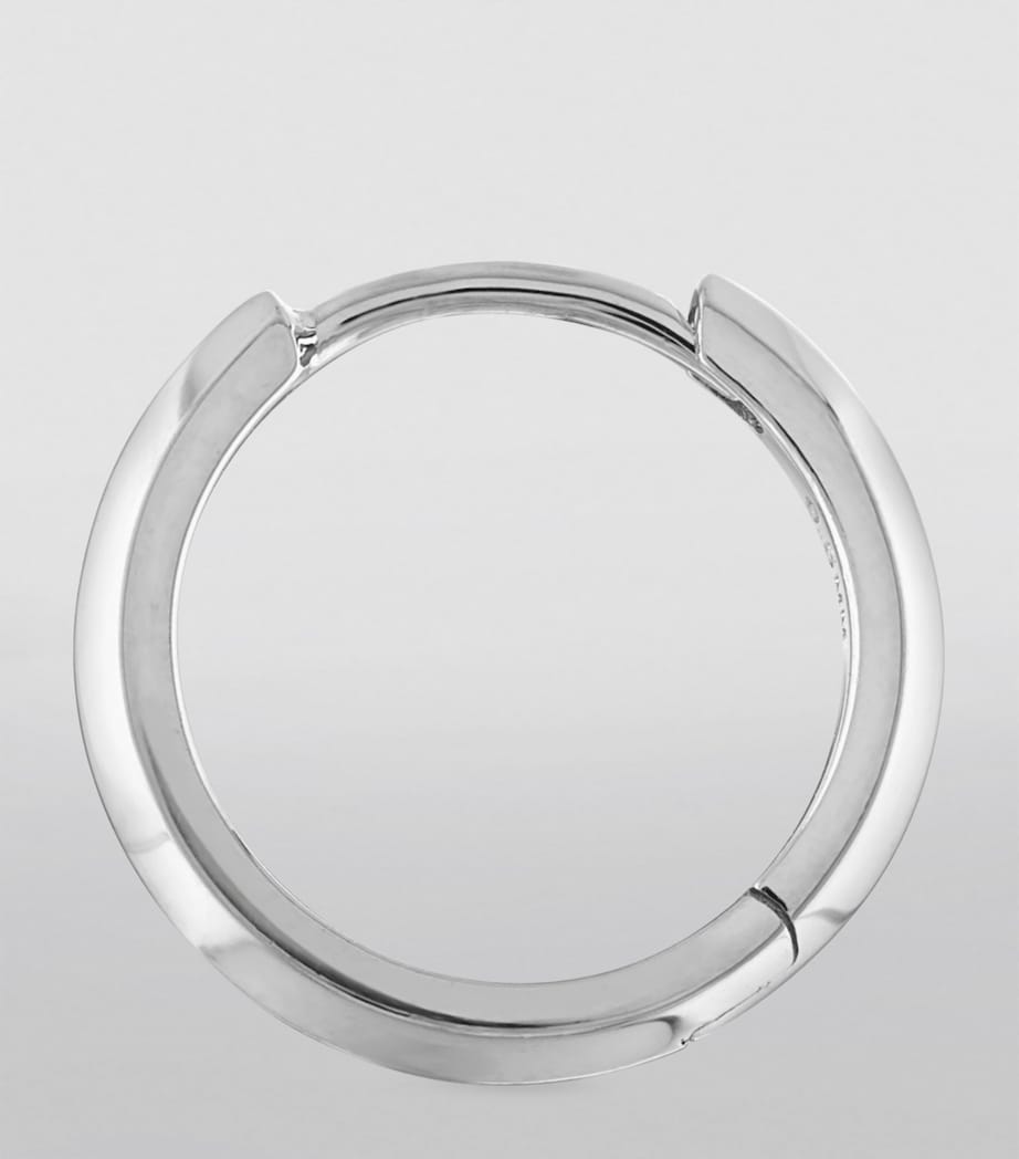Faceted Metal Vertex Single Hoop Earring (9.5mm)