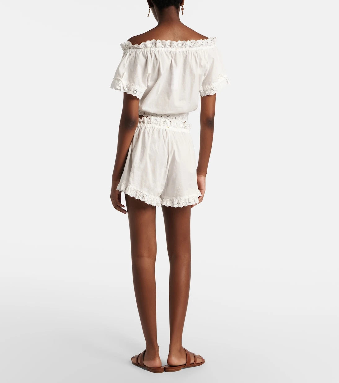 Poupette St Barth - Cory pointelle cotton shorts