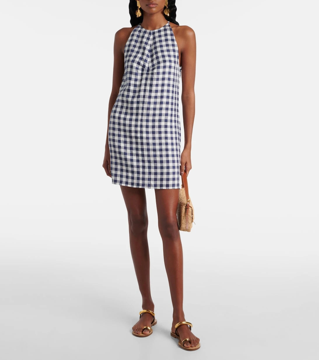 Asceno - Antiqua gingham linen minidress