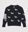 Thom Browne Kids Cotton Dog Cardigan (2-12 Years)