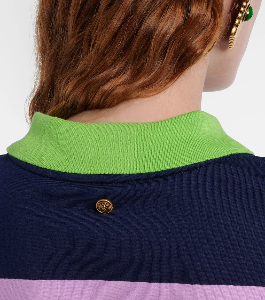 Versace - Striped cotton jersey polo sweater