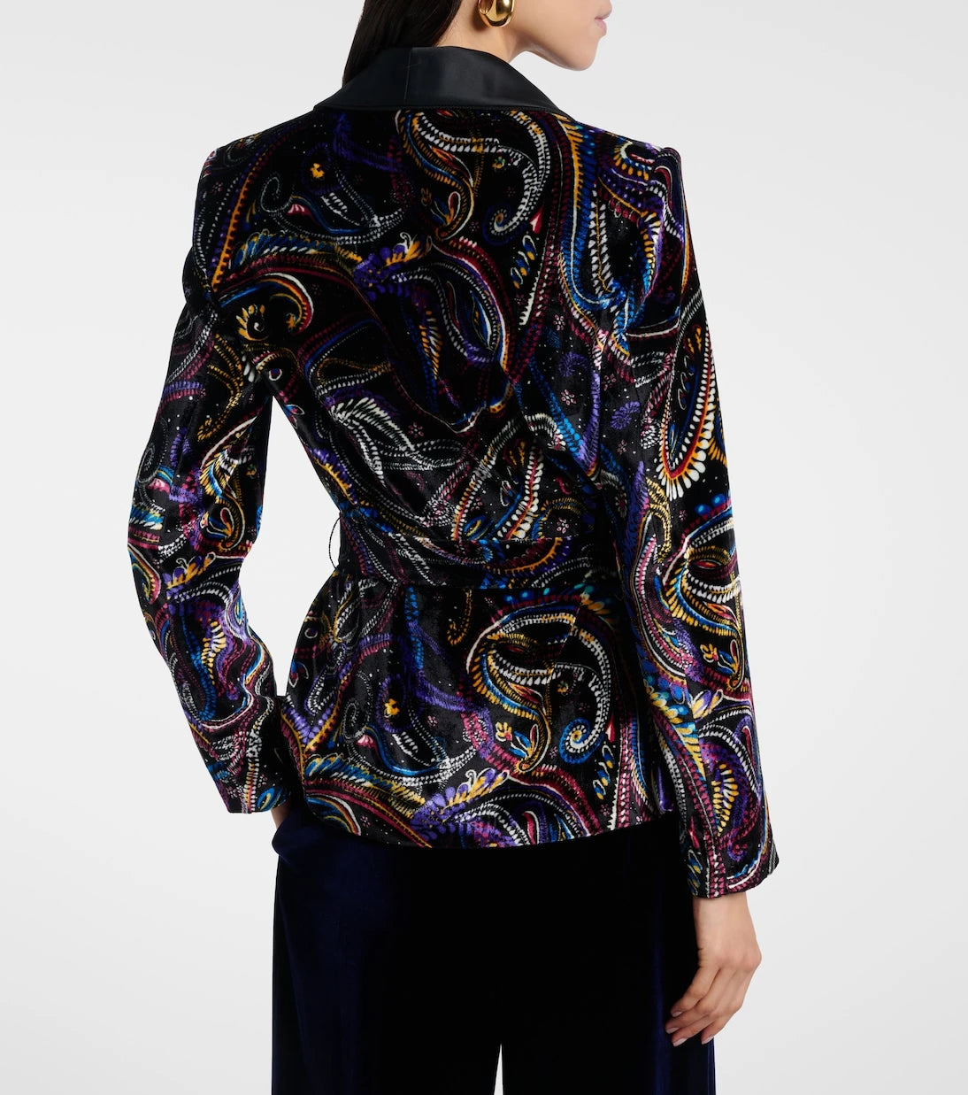 Etro - Belted velvet jacquard blazer