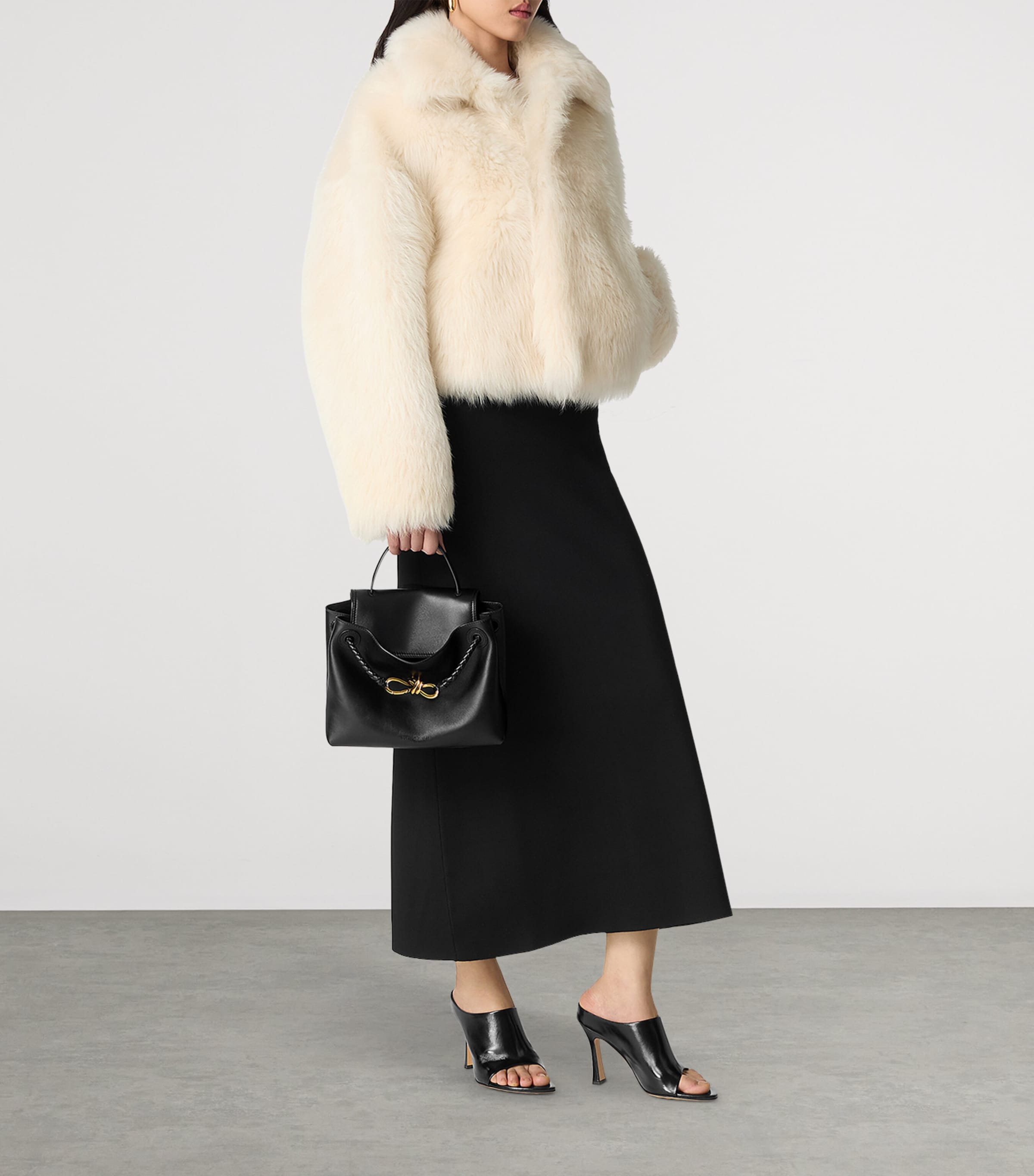 Bottega Veneta Black Small Calfskin Ciao Ciao Top-Handle Bag