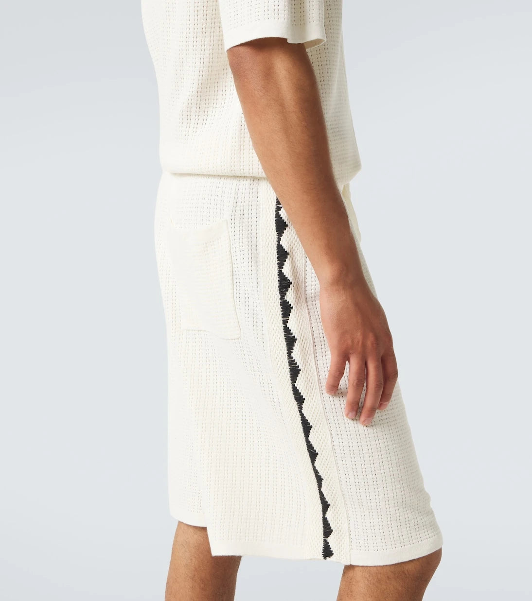 Commas - Crochet cotton and hemp Bermuda shorts