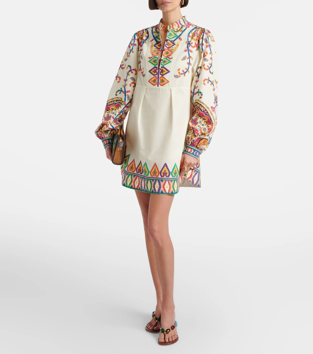 Etro - فستان قصير من القطن المطبوع
