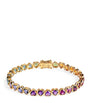 Yellow Gold and Multi-Gemstone I Heart Rainbow Bracelet