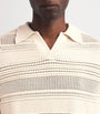 Cotton-Blend Crochet Polo Shirt