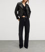 AllSaints Black Leather Dalby Biker Jacket