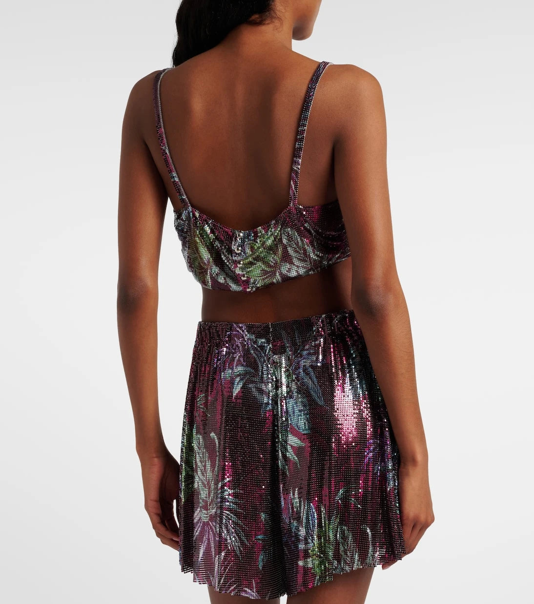 Rabanne - Floral chainmail crop top